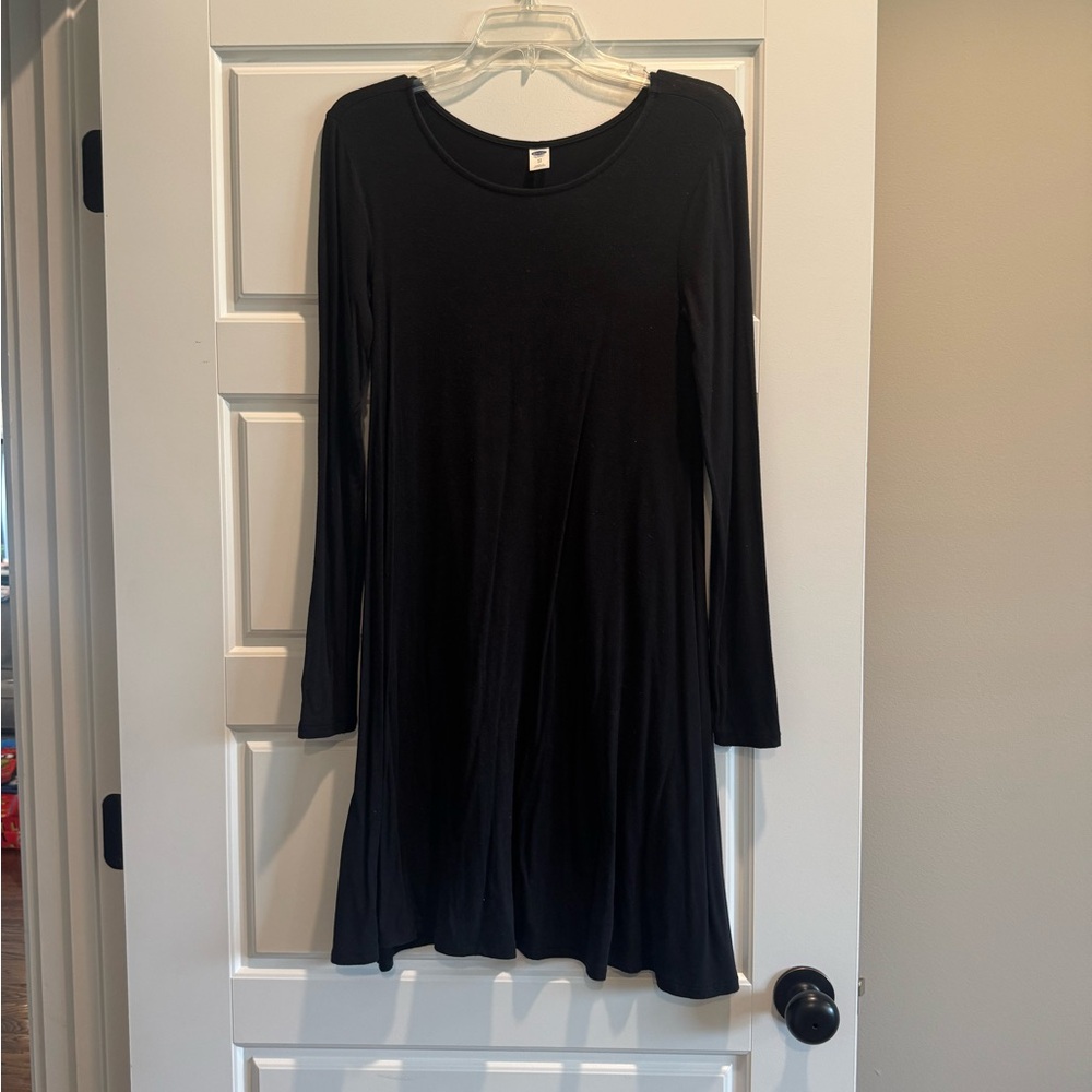 Old Navy Black A-Line Long Sleeve Dress